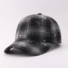 Woolen Plaid Baseball Cap European and American Sunshade Thickened Retro Autumn and Winter Warm Plaid Cap