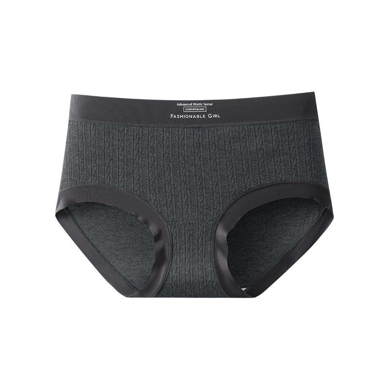 Women Spring and Autumn Pure Cotton Antibacterial Crotch Breathable Non Trace Middle Waist Triangle Briefs