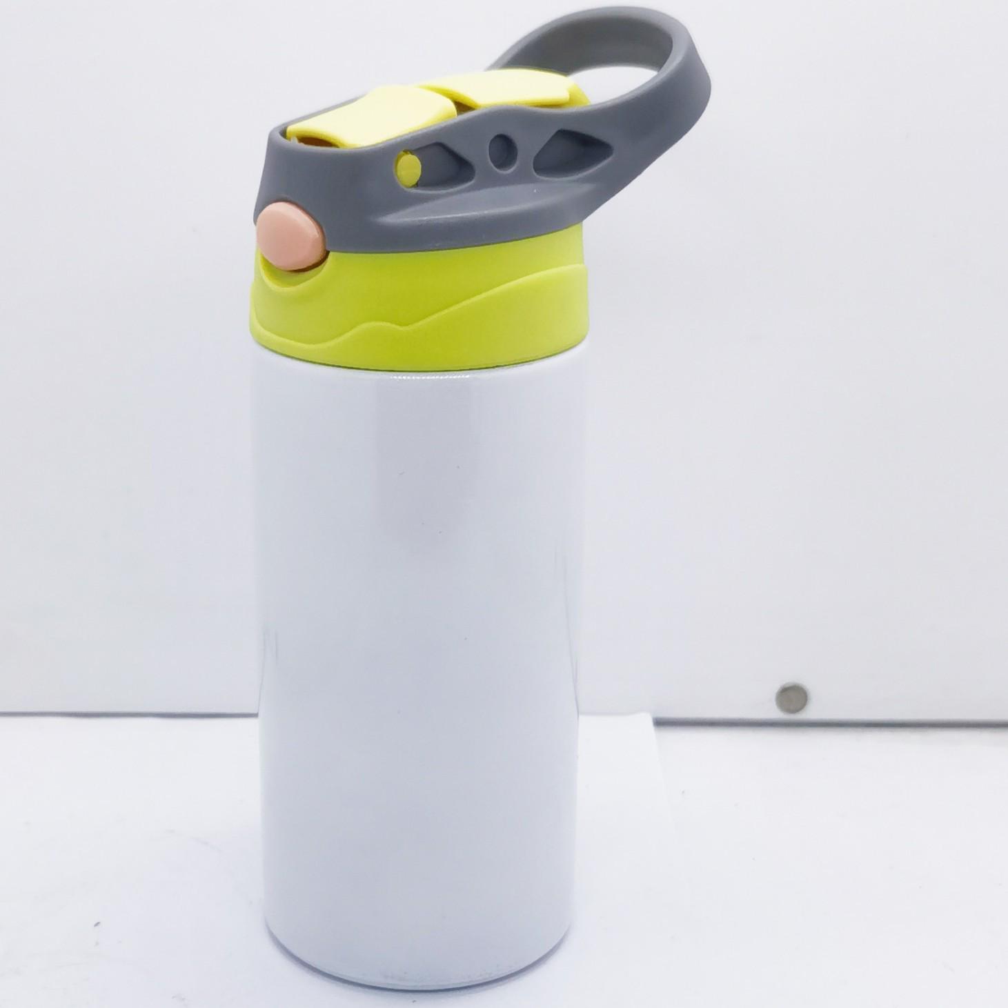 Cartoon 304 Stainless Steel Kids  Thermos Cup with Straw 350ml серый/зелёный