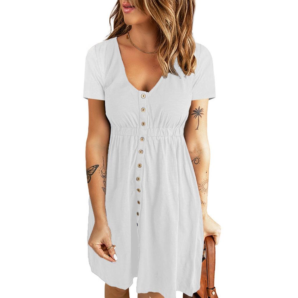 A Fashionable Solid-colored Loose Dress For Ladies