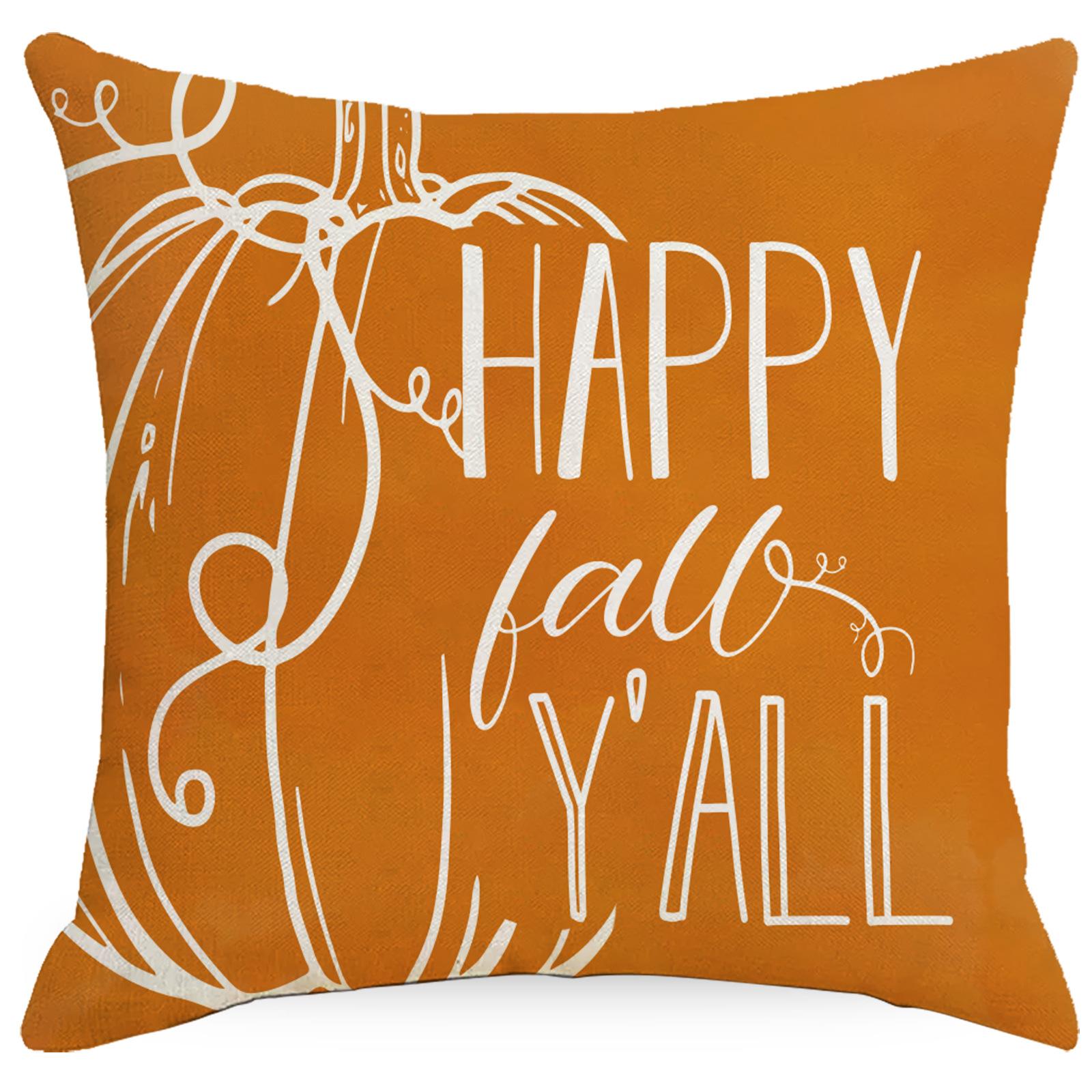 

Наволочка на День Благодарения Тыква Новый Стиль Гостиная Диван Спальня Подушка Льняная Наволочка Премиум Прочная 45 * 45CM