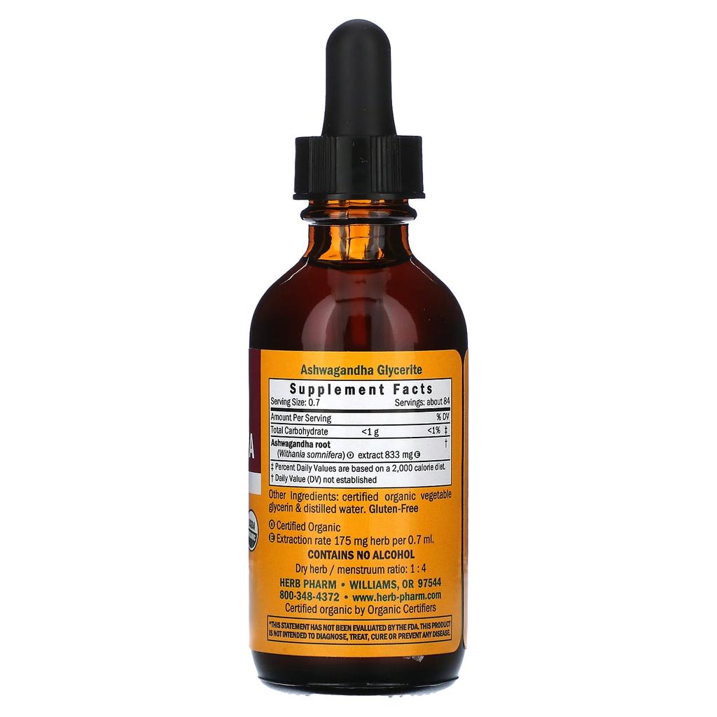 Herb Pharm, Ashwagandha, Alcohol Free, 2 fl oz (60 ml)
