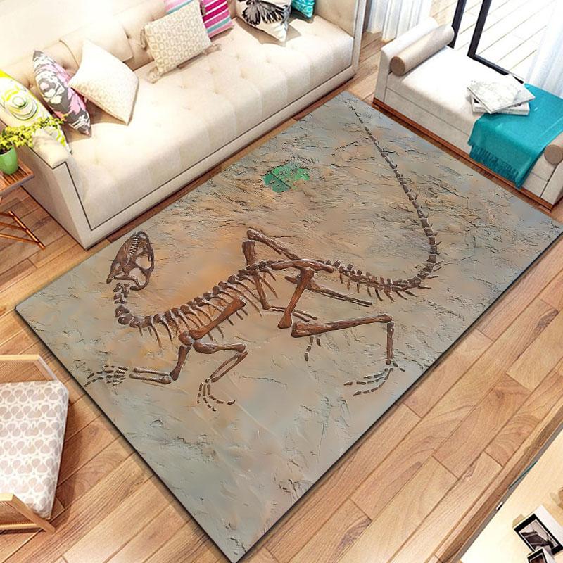 3D Dinosaur Fossil Art Pattern Rug Carpet for Living Room Bathroom Mat Creative Doormat Carpet for Bedroom Home Decor