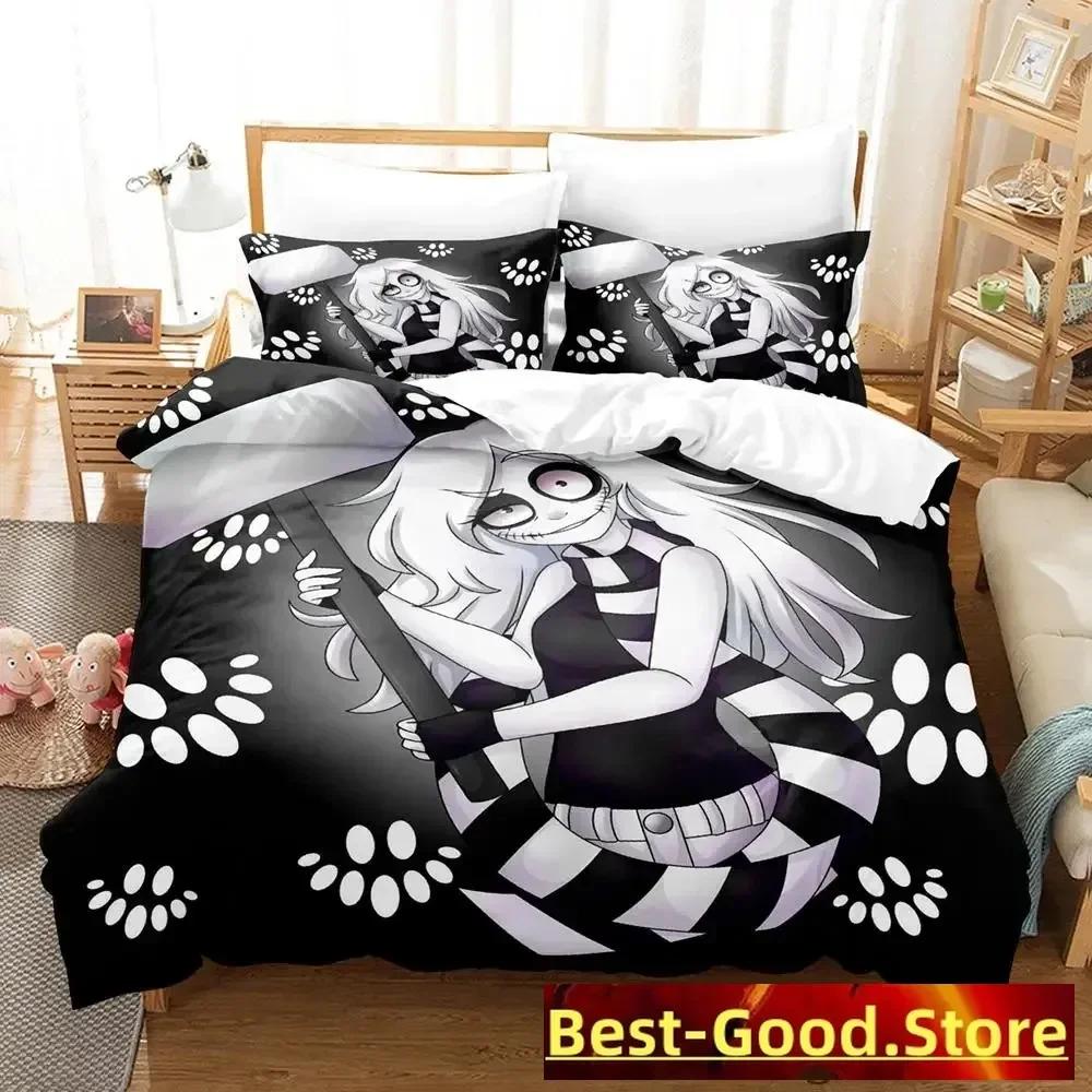 Jeff And Jane Creepypasta Printed Bed Set Duvet Cover Pillowcase Bedding Set Linen Sheet Quilt Cover Queen King Size Anime