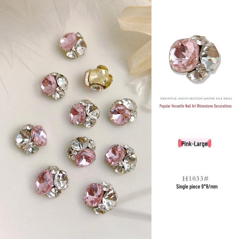 Mocha Chubby Square Rhinestone Crystal Nails - Super Shiny, Multi-Faceted, Large Diamond Accents