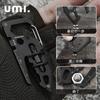 Umi Credit Card Size Stainless Steel Mini Pocket with Spanner Opener Dinosaur Shape [Amazon Brand] Multi-Tool 14-in-1 Scale/Cork