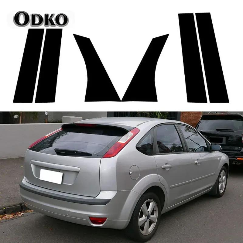 6Pcs Car Pillar Posts Door Window Trim Cover Stickers Decal for Ford Focus Sedan/Hatchback 2005 2006 2007 2008 2009 2010-2014