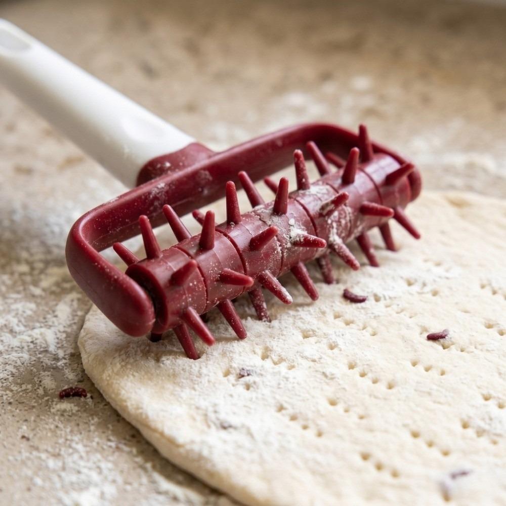 Food-Grade Dough Docker Roller Handheld Pastry Dough Roller Pizza Dough Docker  Home Kitchen Bakery красный