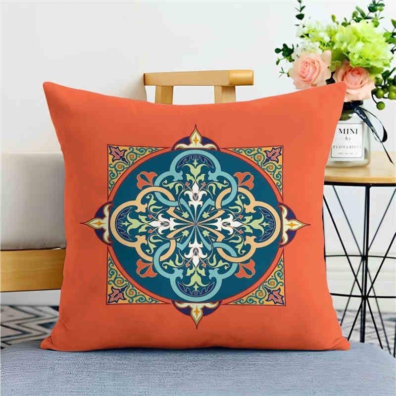 Classical Pattern Pillow Coversofa Living Room Cushion Cover Officewaist Pillow Bedside Square Pillowcase Removable and Washable