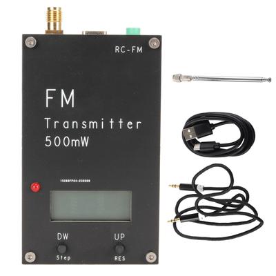 FM vysílač 500mW s LCD displejem 2000M 500mW 88-108MHz FM stereo vysílač s USB Type C