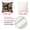 2D Flat Printed Poppy & Tree Pattern Non-real Embroidery Pillows Polyester pillowcase, sofa  cushion cov Headboard Pillow