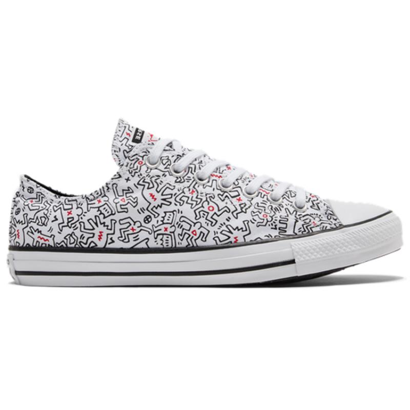 Keith Haring X Converse All Star Trendy Low-Top Canvas Shoes Unisex White & Black