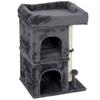 66 Cm Small Cat Tree for Large Cats, Cat Tower W/ Large Top Perch, 2 Condos, Sisal Scratching Post, Toy Ball, Dark Grey