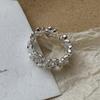 925 Sterling Silver Rings For Women Geometric Fine Jewelry Finger Adjustable Flower Zircon Ring For Party Birthday Gift