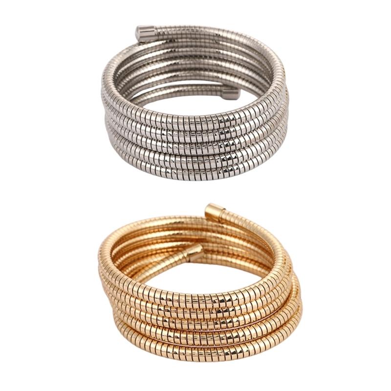 Stapelbarer Mehrschichtiger Armreif Stilvoller Metall Elastischer Schmuck Stapelbarer Armreif Elastisches Armband für Modebewusste Liebhaber