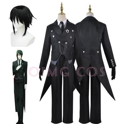 Disfraz Cosplay Sebastian Michaelis Black Butler Uniforme de Carnaval para Adultos Peluca Disfraces de Fiesta de Halloween Anime Mascarada Mujer Juego