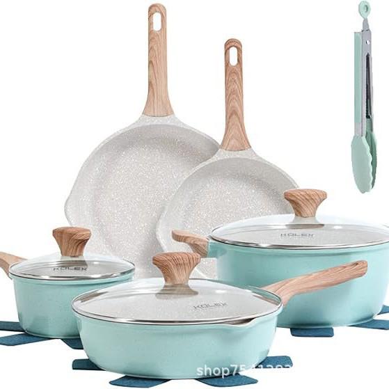 Kairi 12-Piece Non-Stick Cookware Set: Frying, Stir-Frying, Soup, and Milk Pans for All Stoves