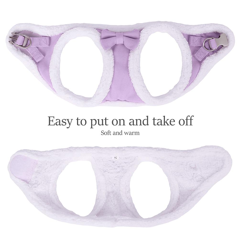 Winter Warm Pet Dog Harness Leash Set Soft Fur Padded Puppy Cat Harness Vest Thick Dogs Vest For Small Medium Dogs Chihuahua Pug