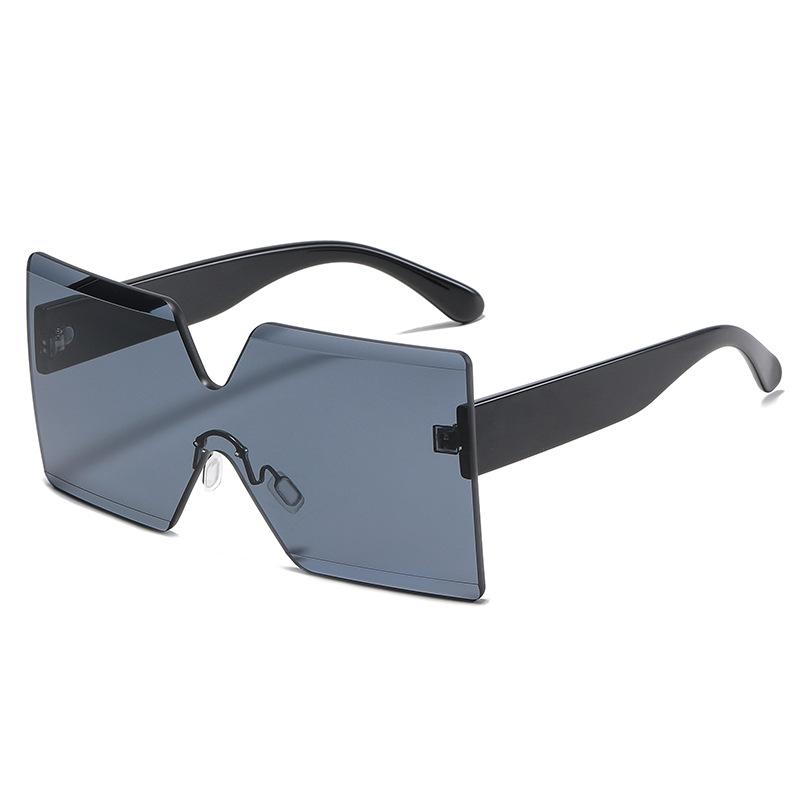 

Персонализированные солнцезащитные очки без оправы, цельные, европейские и американские модные очки с большой оправой, специально для женщин с модными цветными солнцезащитными очками