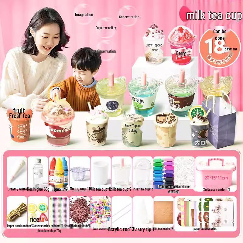 DIY Mini Milchteetasse Bastelset für Kinder - Handgemachtes Spielzeugmaterialpaket für Mädchen und Grundschüler