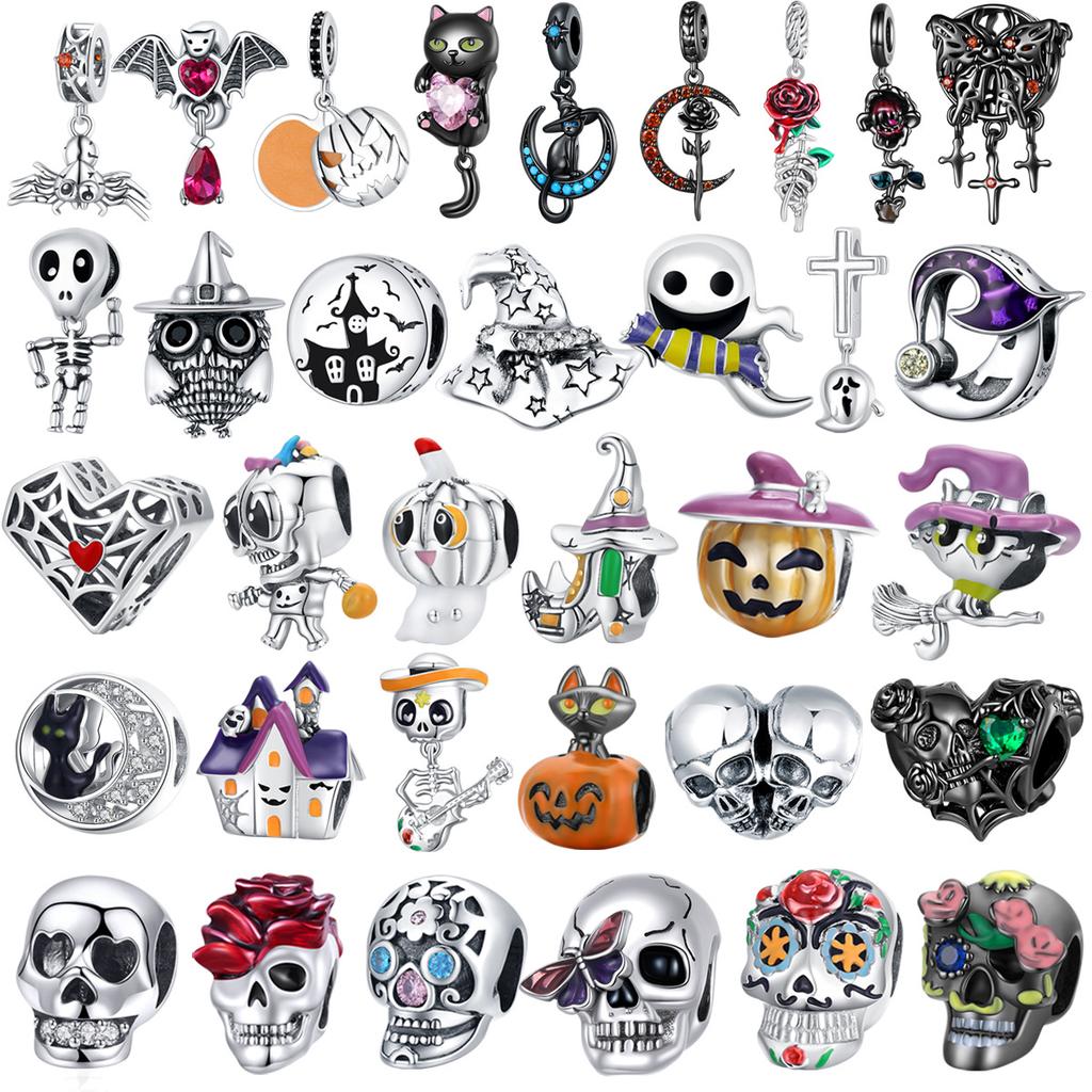 Halloween Bracelet Beaded 925 Silver, Diablo Festival Diy Bead Loose Bead Accessories