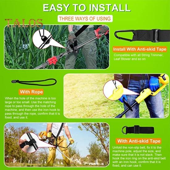 Weed Eater Strap Shoulder Pads Upgraded Stainless Steel Clip Adjustable Shoulder Strap Lawn Mower Harness Back Protector
