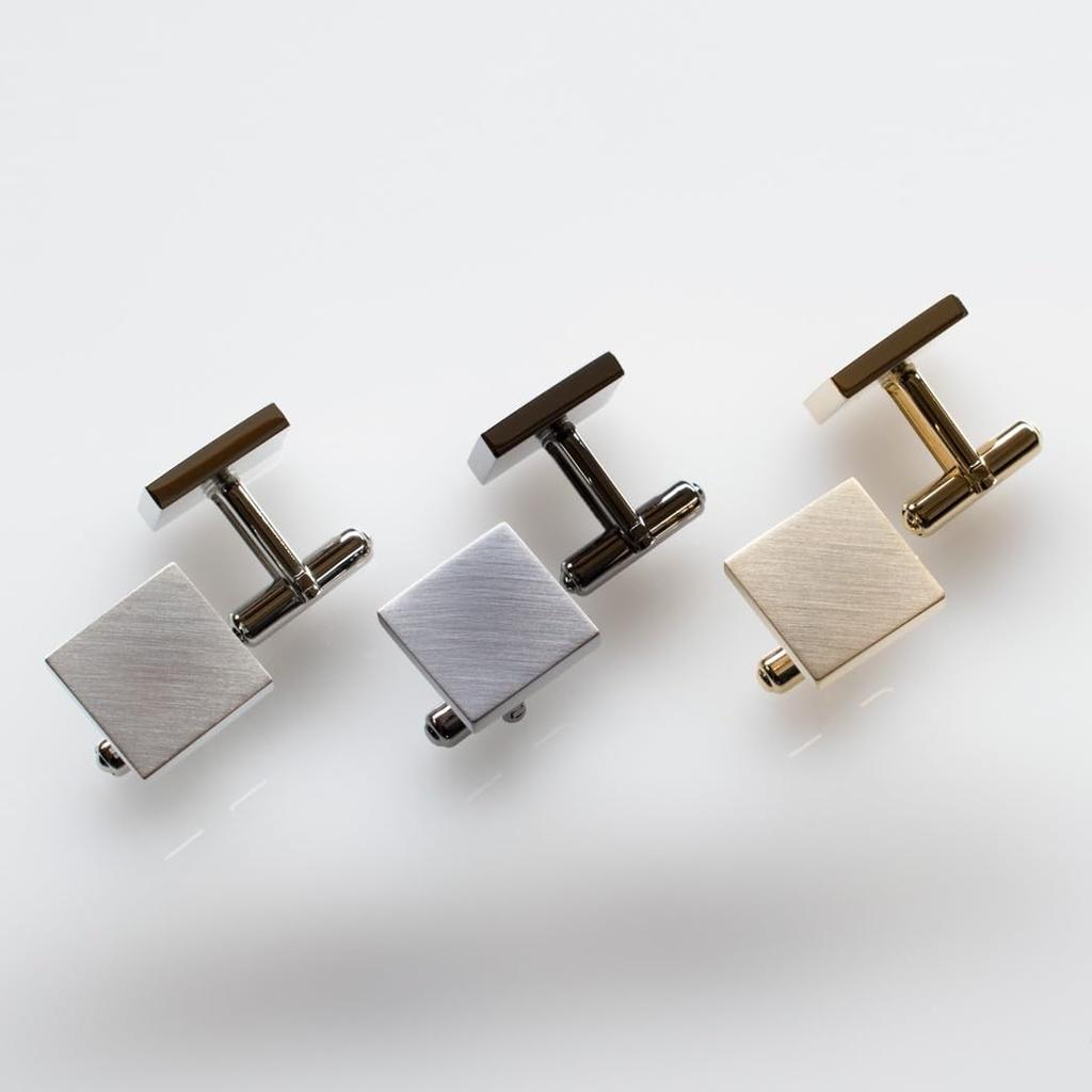 Cufflinks for Made in Satin Simple [Tabarat] Men, Japan, Brass, Finish, (Light Gold)