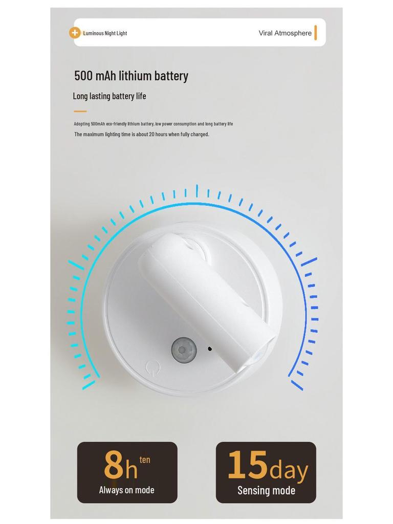 Kabellose LED-Wandleuchte mit verstellbarem Spot, Touch- und Fernbedienung, 3 Lichtmodi, keine Installation erforderlich – Perfekt für Schlafzimmer oder Flur.