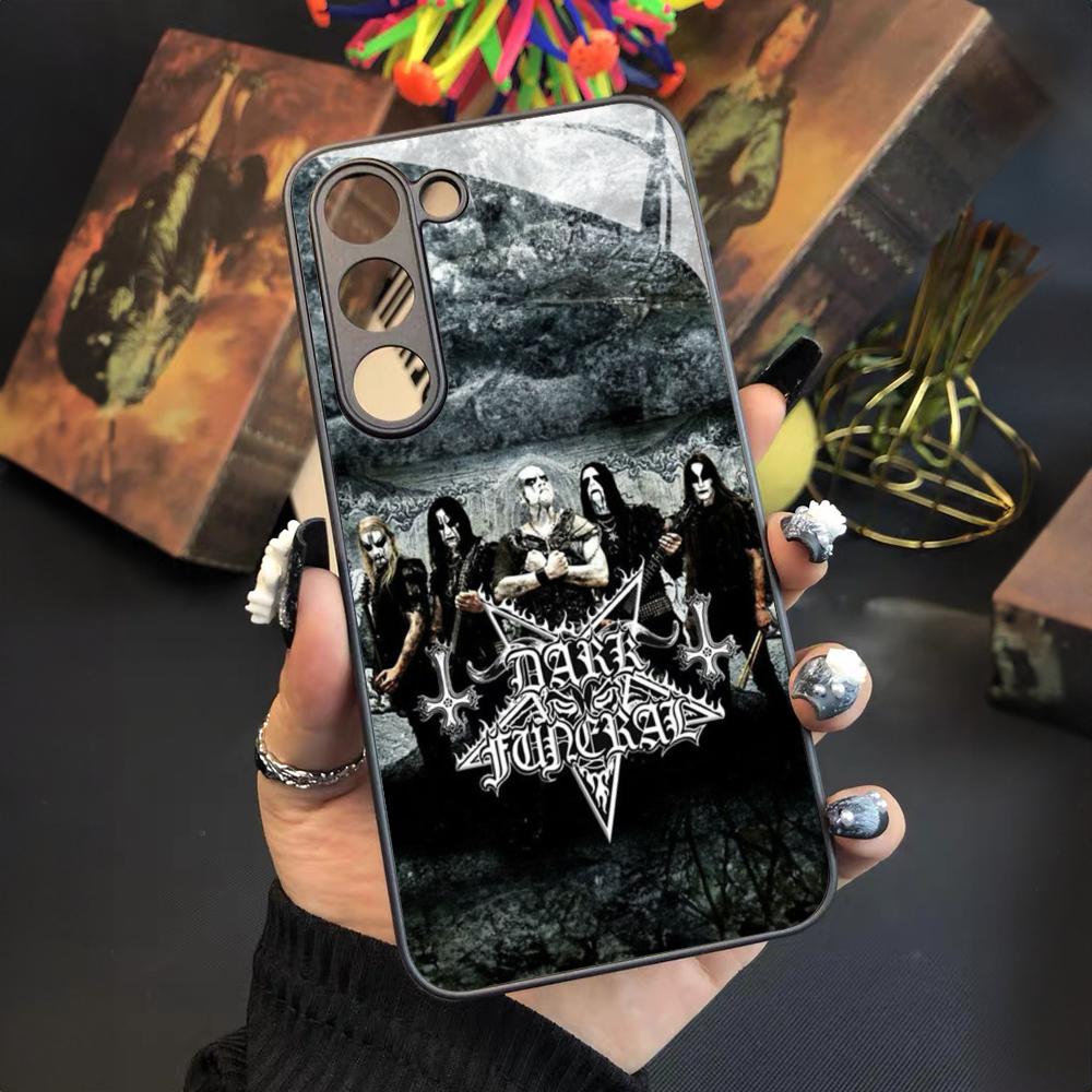 Heavy Metal Dark Funeral Band Phone Case For Samsung Galaxy S26 S25 S24 S23 S22 S20 S21 Ultra Plus Fe Colored Silver Cover