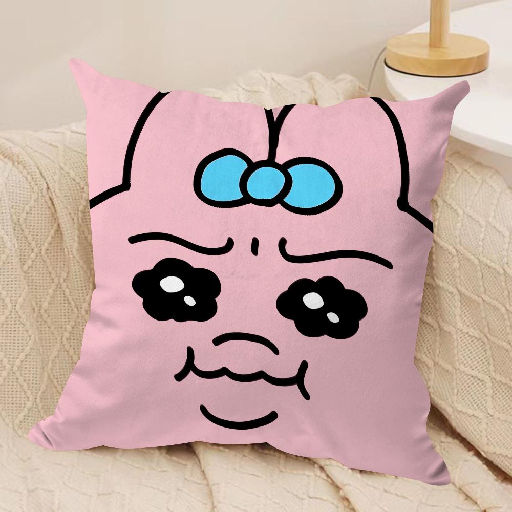 Cartoon OOpanchu Usagi Cushion Cover Silky Short Plush Invisible Zipper Dustproof Sofa Pillow Case For Home Decor