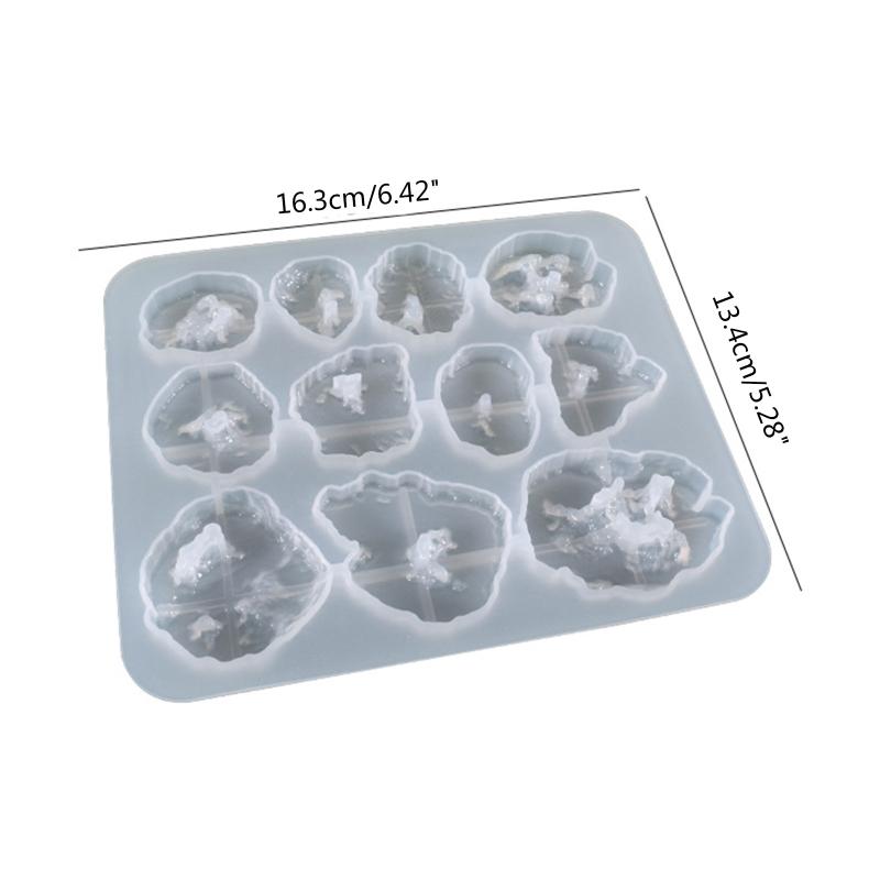 Uregelmessig Crystal Stone Ornamenter UV Crystal Epoxy Mold Halskjede Øredobber Mold