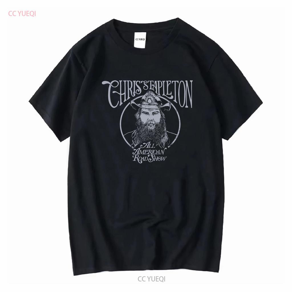 Chris Stapleton All American Road Show Local Crew Tour T Shirt Unisexs Xl Black Long Or Short Sleeves Vintage Washed