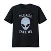 Vintage Streetwear Funny Sci Fi Alien Please Take Me Slogan Print Casual T Shirt Vintage Washed Stretched Unisex Streetwear