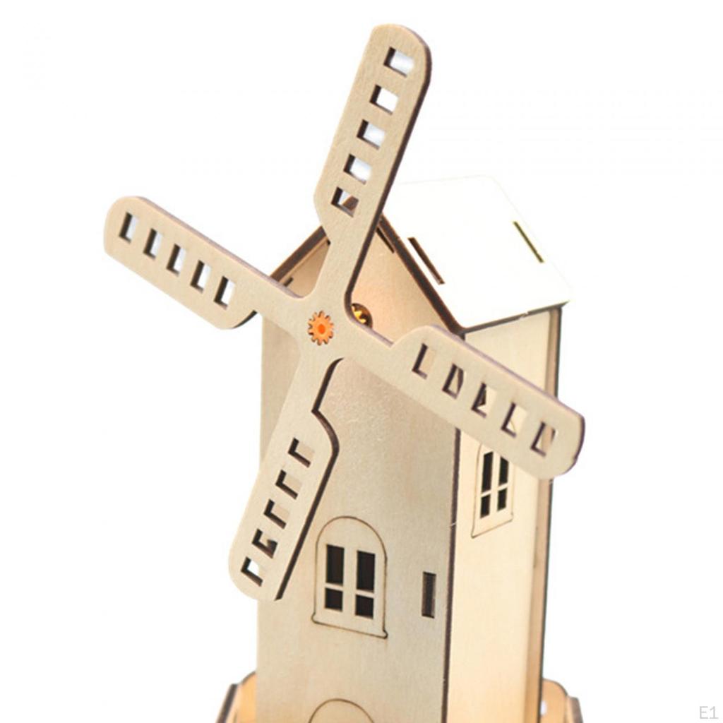 Solar Energy Windmill House Science Experiment Kits DIY Assembly 3D Puzzles Models for