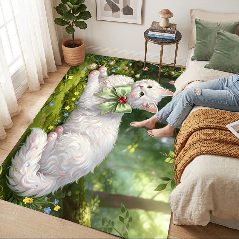 Cat Garden Living Room Nonslip Area Rug Soft Carpet For Bedroom Game Playroom Sofa Office Home Decor Doormat Christmas Gift C929165