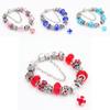 Fashion European Style Charm Bracelet Jewelry With Crystal Glass Beads Balls Lucky