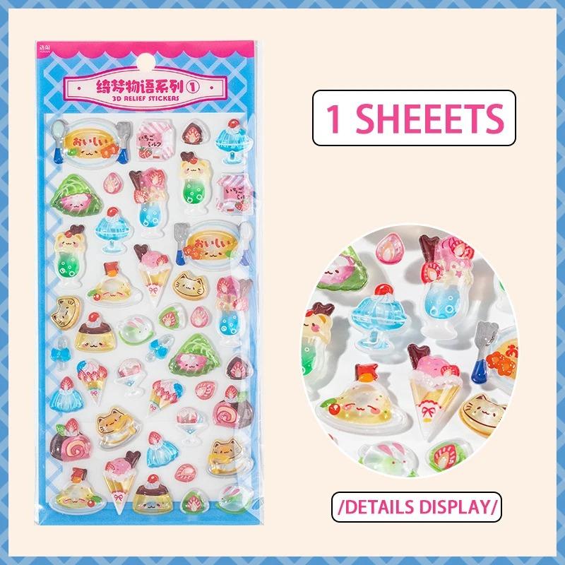 Dessert Shop Collection Foam Flat Stickers Cute Stationary Supplies Scrapbooking Diy Stickers Children'S Gift For Students