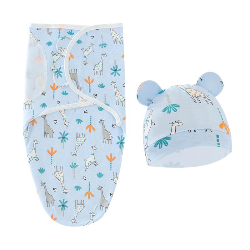 Muslin Newborn Sleeping Bag Hat Set/Sleepsack Only Baby Swaddle Blanket Wrap Adjustable Newborn Sleep Sack Infant Sleepwear 0-6M