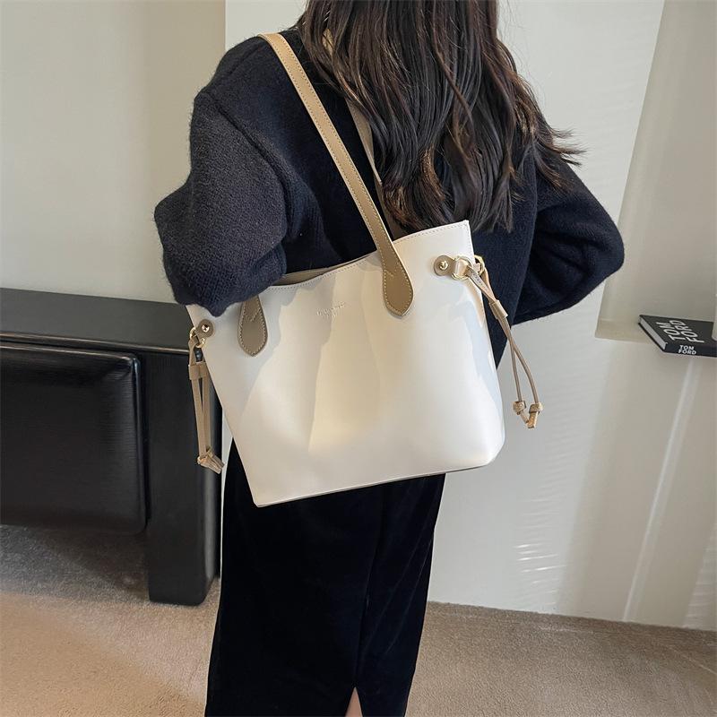 Velkokapacitní taška Dámská taška přes rameno Kožená taška Bucket Bag