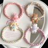 2Pcs Hair Tie Soft Braided Elastic Hair Bands with Cartoon Resin Animal Accessories Non-Scratching Girls Kids Ponytail Holders