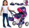 Kinderplay Doll Stroller Deep Pram Gondola 3 In 1 Bag Bedding