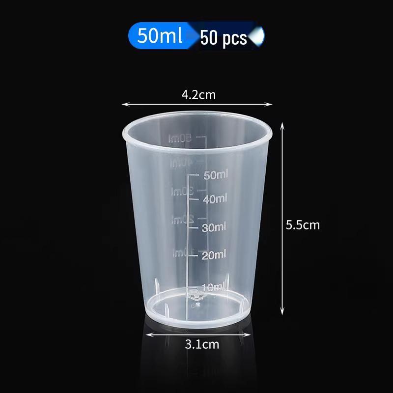 

Пластиковый мерный стакан с крышкой - С градуировкой в миллилитрах для использования для детей (5 мл, 10 мл, 50 мл, 100 мл)