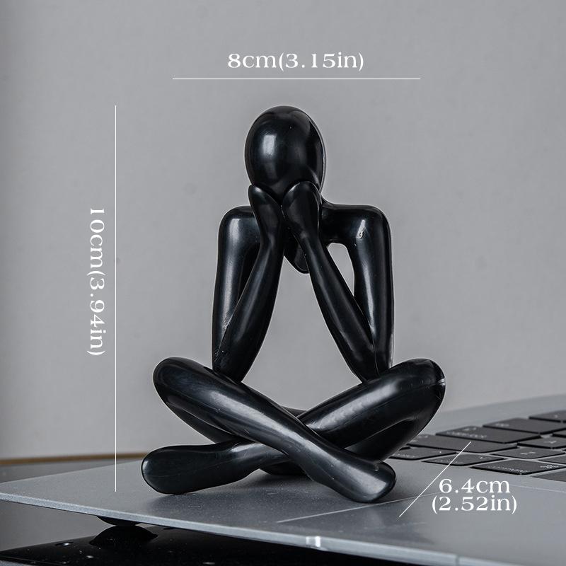Houseeker Nordische Kunststoffstatue Denker Abstrakt Figur Handwerk Moderne Kunst Skulptur Wohnzimmer Schreibtisch Heimdekor Ornamente