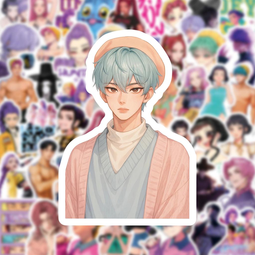 50PCS Anime Peripheral Stickers Korean Anime Phone Waterproof Stickers