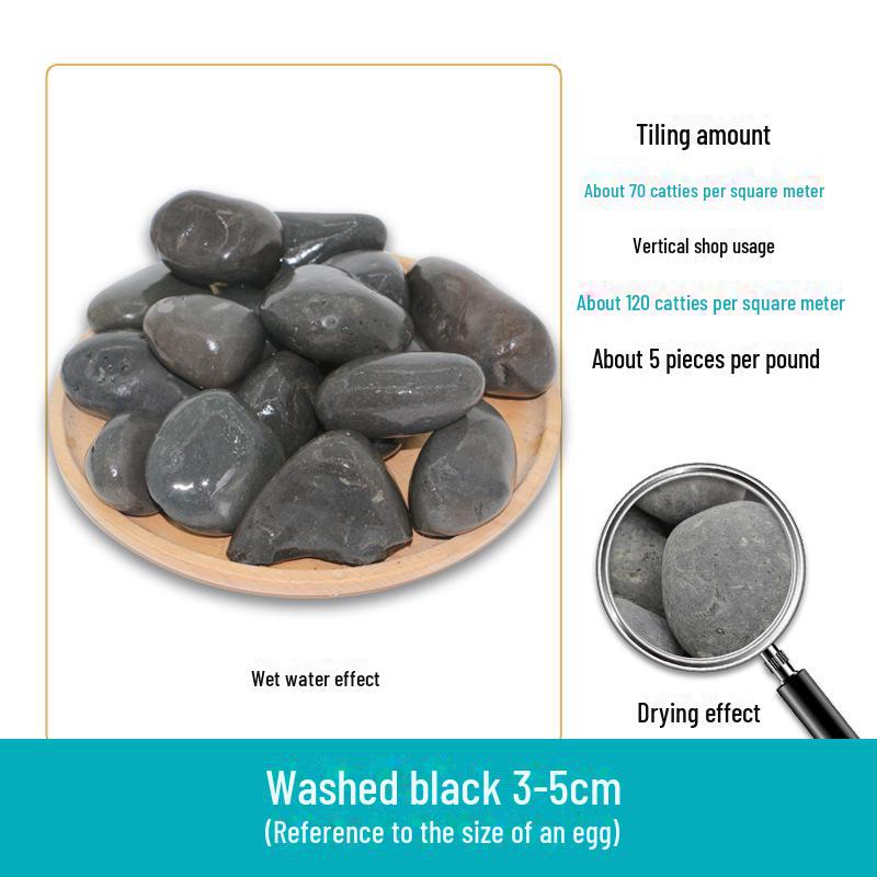50 Catties Black Pebbles: Natural Rain Flower Stones for Courtyard and Garden Landscaping