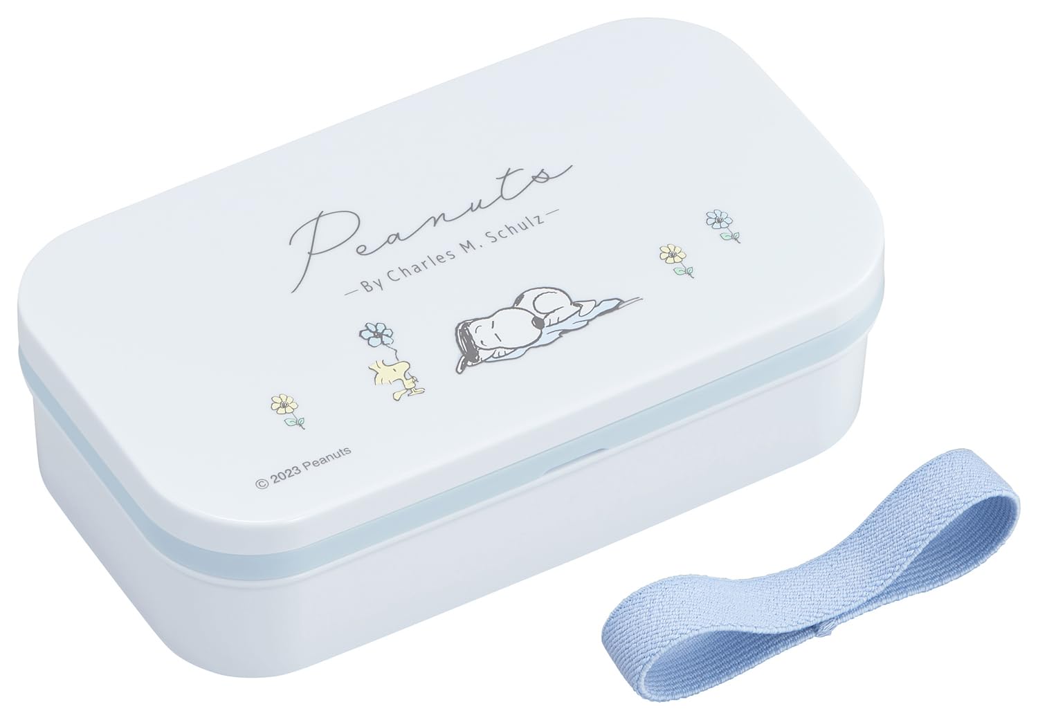 

OSK Peanuts Everyday Snoopy Lunch Box with with Chopsticks and Lunch Made in Dishwasher and Microwave for and (OSK) Divider, Blue, 500ml, 16.5cm, светло-синий