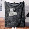 A Sheep Is Standing In Middle of Flock of Sheep.-Themed Blanket - Comfortable Flannel Fabric Hypoallergenic Suitable for All Seaso