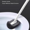 Wall Mounted Toilet Brush with Long Handle, No Dead Corners Cleaning Tool for Bathroom, Space-Saving Toilet Scrubber with Holder