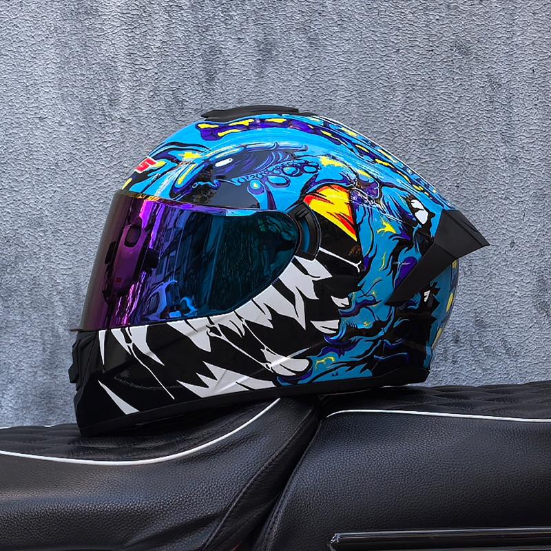 LVS-701 Safety Motorcycle Helmets Full Face Dual Lens Racing Helmet Strong Resistance Off Road Helmet DOT Approved