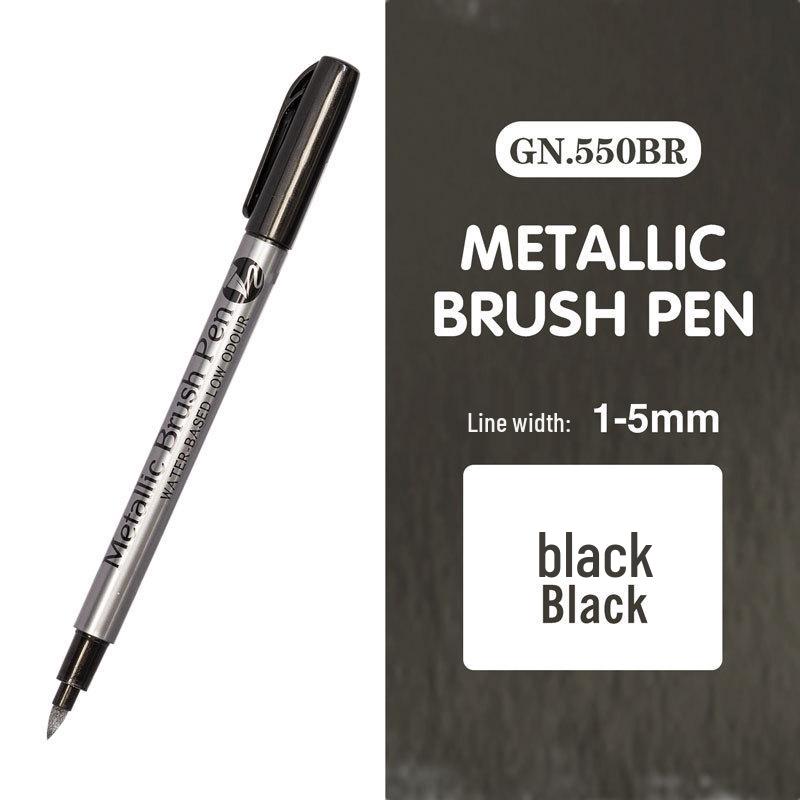 Guangna GN550 Gold & Silver Paint Pen for DIY Photo Albums & Black Cardstock Highlighting.